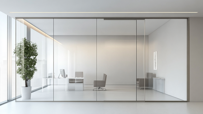 Divisória de vidro com porta de correr: Estilo e Praticidade Divisória de vidro com porta de correr: Estilo e Praticidade