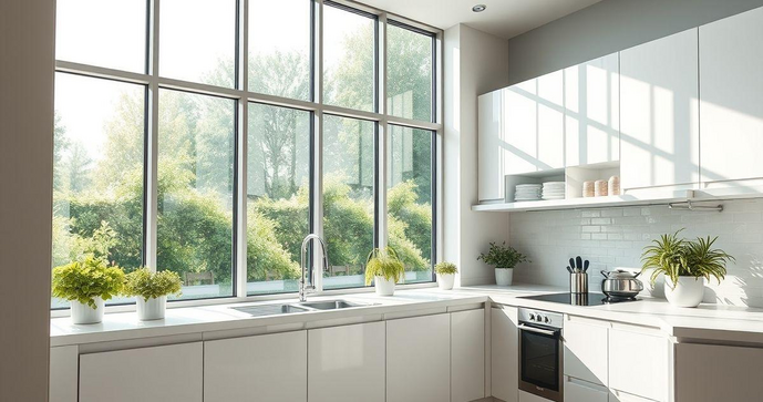 Janela de vidro para cozinha: como escolher a ideal para seu espaço Janela de vidro para cozinha: como escolher a ideal para seu espaço