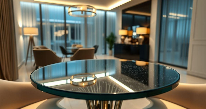 Tampo de vidro para mesa redonda transforma seu ambiente com elegância e praticidade