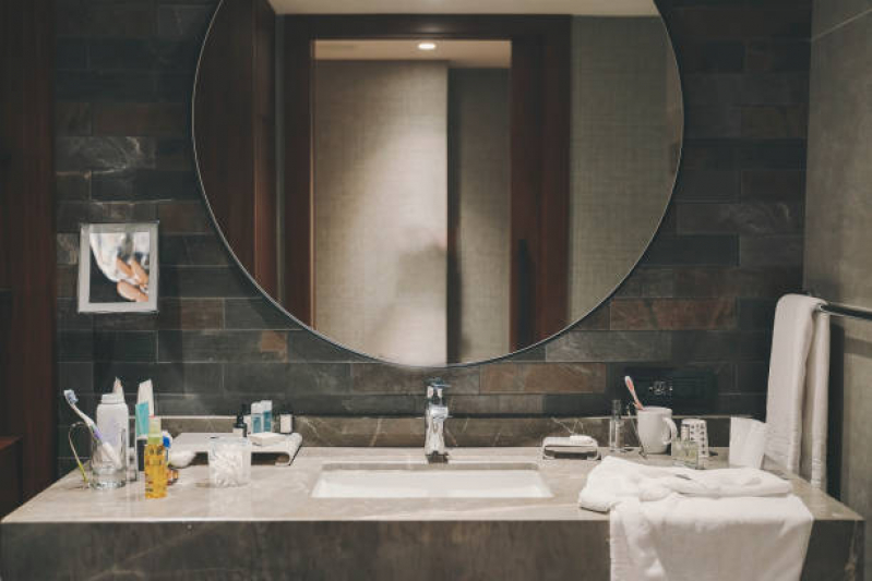 Espelho Redondo para Banheiro Araçaúva - Espelho Decorativo ABC